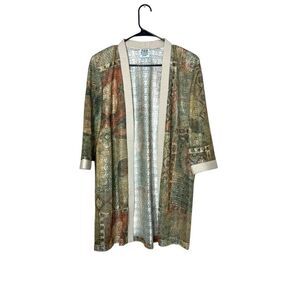 Vintage R&M Richards‎ By Karen Kwong Green Multicolor Duster